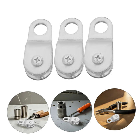12 Piece Swivel Rope Pulley Block Roller Kit For 6mm Rope And Cable With Aluminum Coated Zinc Smooth Wheel Bearings Beefed Up Utility And Load Handling Accessory For Outdoor Projects, three pulleys