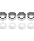 Premium Chrome Screw Cover Caps dressing up your ride with tight anti theft security Allen caps for motorcycle frame bolts.