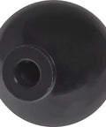 Close-up of 1/4-20 Thread Ball Knob Set, 1-1/4 Inch Diameter, black stainless steel handle, smooth motion, for cabinets and controls.