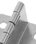 Close-up of Heavy Duty Stainless Steel Butt Cabinet Hinge from set of four with 180 degree folding, built to last, showing 4mm hole diameter.