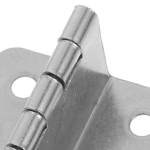 Close-up of Heavy Duty Stainless Steel Butt Cabinet Hinge from set of four with 180 degree folding, built to last, showing 4mm hole diameter.