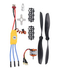 A2212 1400KV Brushless RC Drone Motor With 30A ESC, props, and accessories for 2 to 3S LiPo Power