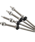 Close-up of hex drive screws from Easy Install No Fuss M10 Stainless Steel L Bracket Solar Mounting Kit for trapezoidal metal roofs.