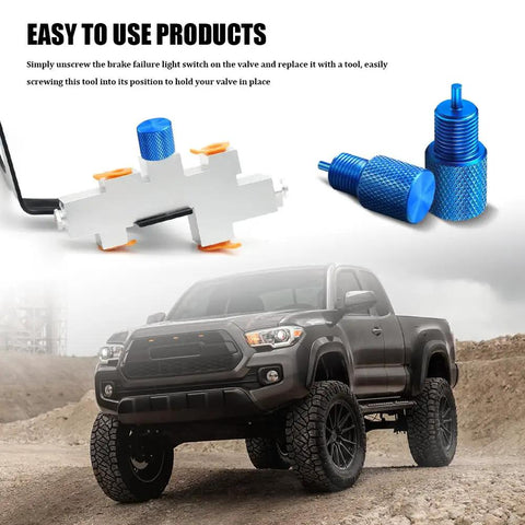 Drum And Disc Brake Proportioning Valve Bleeder Tool Set For PV2 PV4 with aluminum tools for easy valve replacement on truck.