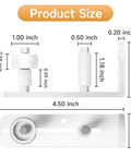 2 Pack Sliding Barn Door Floor Guide With Adjustable Rollers Durable Aluminum Barn Door Hardware in white, dimensions shown