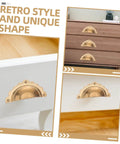 Vintage Gold Semi Circle Cabinet Door Pulls 2 Pack on dresser, Retro Cupboard and Wardrobe Drawer Handles for Kitchen Cabinets, Dressers and Furniture, Durable Metal Hardware That Resists Rust