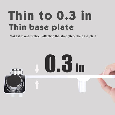 Bidet Attachment For Toilet Seat Non Electric With Hot And Cold Water Front And Rear Wash showing 0.3 inch thin base plate