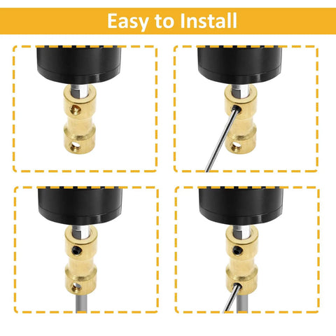 Installation of Brass Shaft Coupling Connectors Set For 3D Printers 2Mm To 2Mm With M3 Thread 9Mm Outer Diameter 20Mm Length