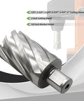 Heavy Duty 6 Piece Annular Cutter Set Spanning Seven Eighths To Two Inches With Three Quarter Inch Welded Shank Built Tough As Nails With M2Al High Speed Steel for precision metal cutting.