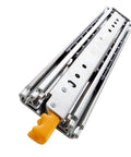 Heavy Duty 44 Inch Full Extension Drawer Slides Pair Side Mount Ball Bearing Runners With Secure Lock for smooth glide close-up view.