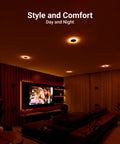 Top Shelf 6 Inch Led Recessed Can Lights illuminate a cozy living room with adjustable color temperature and sleek design.