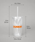 Sip All Day Long With Bulk Pack Custom Clear Acrylic Tumblers 16 Oz Double Wall Insulated Plastic Cups With Lids Straws Bpa Free Personalized Drinkware For Iced Coffee - clear acrylic tumbler with straw and lid, 16 oz size, dimensions shown