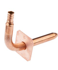 Pack of Ten PEX Copper Stub Out Elbows with Wall Flange Half Inch to Six Inch Crimp Fittings Compliant with F1807 F877 Lead Free