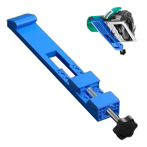 Adjustable Base Guide For Circular Saws, Precision Saw Guide Rail For Wood And Tile Cuts with electric saw in corner