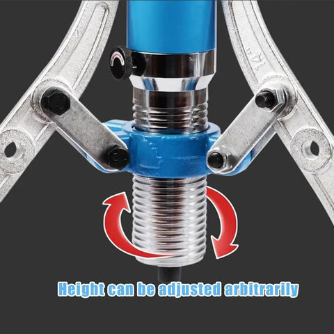 Close-up of Beefy Hydraulic Wheel Bearing Puller Kit With 3 Jaw Separator showing adjustable mechanism.