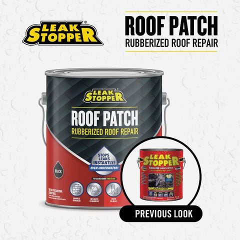 Rubberized Roof Patch 1 Gallon That Patches Leaks Fast With 100 Percent Flexible Instant Sealant For Built Up Roofs SBS Modified Roofs Metal Roofs And More Surfaces Black With A Ten Year Warranty on display