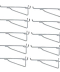 Heavy Duty Pegboard Hooks Kit Ten Pack Eight Inch Silver Pegboard Brackets One Quarter Inch Pegboard Organizer Accessories