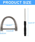 Durable U Shape D Ring Screws Set For DIY Leather Strap Craft And Purse Replacement with size details and screwdriver