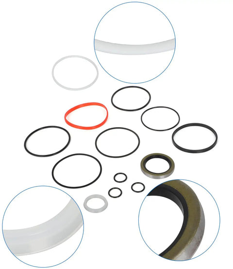 Hydraulic Cylinder Seal Kit For Bush Hog 3.5 Inch Bore 8 Inch Stroke Replacement Part 50017623 13 Piece Set with O-rings displayed