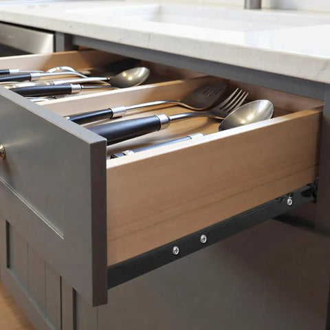 Beefy Undermount Drawer Slides Kit With Metal Rails And Back Mount Guides For Rock Solid Smooth Operation And Lasting Performance DIY Friendly Furniture Hardware That Installs Easy 300mm undermount slide under kitchen drawer