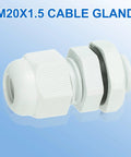 8 Pcs M20 Cable Glands Waterproof Nylon Joint Set For 6 To 12mm Wire Holes, Cable Fixing, Wiring, Repair, Gland Replacement, Electrical Enclosures, Durable Weatherproof Design, Compatible With Appliances, White M20x1.5 nylon cable gland