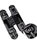 Adjustable Hidden Door Hinge 180 Degree Concealed Zinc Alloy Build Tough Heavy Workhorse With Smooth Gliding Action Perfect For Thin Doors Up To 1400Mm Zero Visible Install And Top Tier 60Kg Load Rating. Close-up view of the adjustable hinge mechanism.