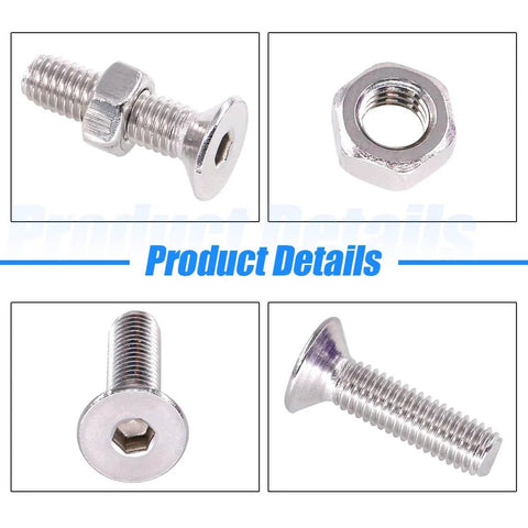 510 Piece Metric Stainless Steel Flat Head Countersunk Socket Cap Bolts And Nuts Set M3 M4 M5 With Allen Hex Drive 304 Stainless Hardware Kit