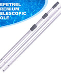 15 Foot Telescoping Pool Pole for Skimmer Net, Brush, and Vacuum Head - Adjustable Aluminum Cleaning Pole, Pro Grade, Heavy Duty