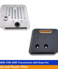 Drop-In Transmission Filter Kit For 14-Bolt RE Auto Transmissions, Includes Internal Pan Filter, Outer Perimeter Seal Gasket, And All-In-One Maintenance Components For Jeep And Dodge Compatibility, metal and plastic