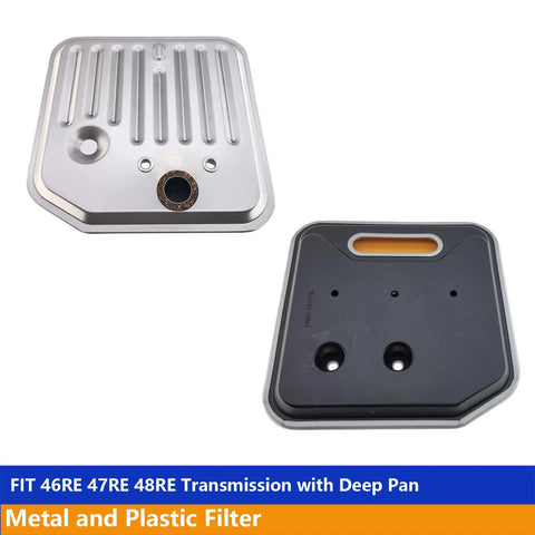 Drop-In Transmission Filter Kit For 14-Bolt RE Auto Transmissions, Includes Internal Pan Filter, Outer Perimeter Seal Gasket, And All-In-One Maintenance Components For Jeep And Dodge Compatibility, metal and plastic