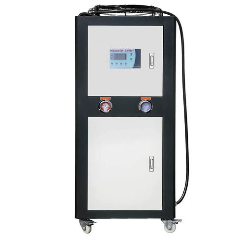 Heavy Duty Industrial Water Chiller Featuring Rapid Air Cooled Setup And Slick Temperature Regulation With Six Horsepower Auto Pump And Stainless Steel Reservoir Tank on wheels
