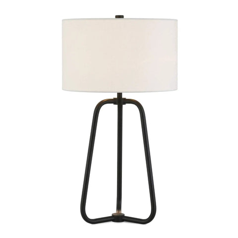 Cool Tall Table Lamp 25.5 Inches With Blackened Bronze Finish And White Fabric Drum Shade, Ambient Nightstand And Desk Light