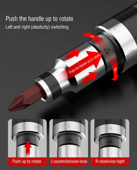 Heavy Duty Impact Driver Bit Set With S2 Alloy Steel Bits And Broken Bolt Extractor handle rotation instructions