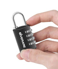 Hand holding a black 4 Pack 4 Digit Keyless Padlocks Resettable Luggage Locks Weatherproof For Backpacks Gym School Lockers Travel Case Fence Gate Hasp Black Durable Security For Bags And Gear