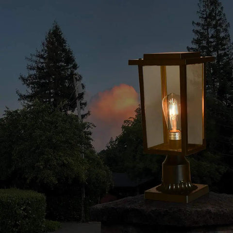 Outdoor Post Light 2 Pack Exterior Pole Lanterns With E26 Base Waterproof Matte Black Finish For Patio And Garden Weather Resistant Aluminum Lamp Posts Bulb Not Included at dusk