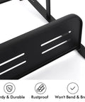 Close-up of matte black Over the Door Towel Rack for Bathroom Three Tier Behind Door with Hook, showing durable features.