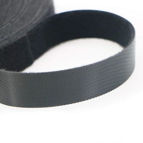 Double-Sided Cable Tie Tape 3/4 Inch Nylon Hook And Loop Wire Management Roll, 25 Yards, close-up showing texture