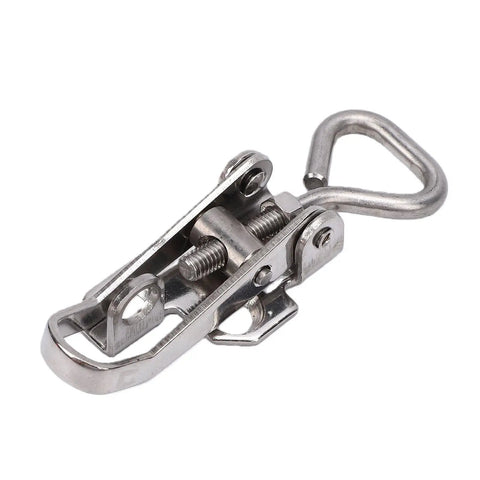 Toggle Latch Clamp 304 Stainless Steel 300 lb Capacity Adjustable Locking Fastener for cabinets and tool boxes, close-up angle view