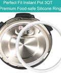 2-Pack Replacement Sealing Ring For 3 Quart Pot Mini shown with open Instant Pot 3Qt, BPA-Free Food-Grade Gasket.
