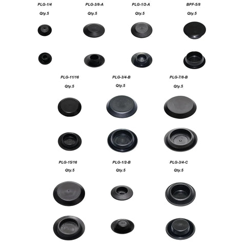 50 Pack Plastic Hole Plugs For Auto Body And Sheet Metal, Flush Mount And Button Cap Plugs, Fits Hole Sizes 1 Quarter To 15 Sixteenth Inches