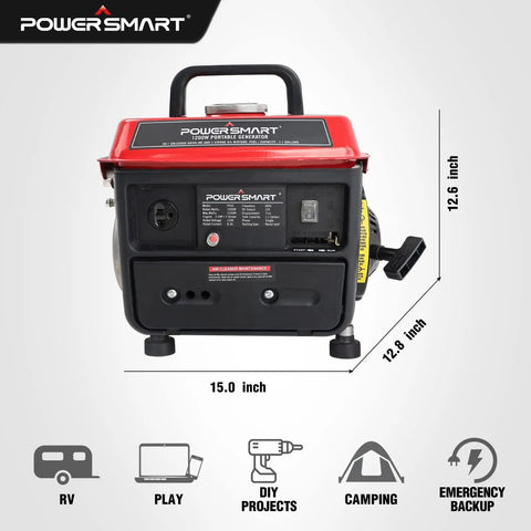 Front view of Ultralight 1200W 2 Stroke Portable Generator For Camping And Outdoor Adventures Lightweight Carrying Handle Ready For RV Trips