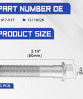 Front Wheel Hub Bearing And Mounting Bolt Kit For GM Rides And SUVs Including Silverado 1500 2500 3500 Astro Avalanche Suburban Express Tahoe Escalade Yukon Sierra 15719028 showing 3.14-inch bolt