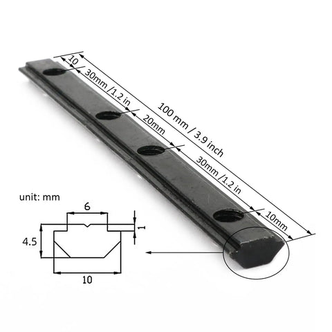 Ten Pack Aluminum Extrusion T Slot Straight Connectors With Screws For 20 Series Profiles Zinc Plated Steel 6mm dimensions diagram
