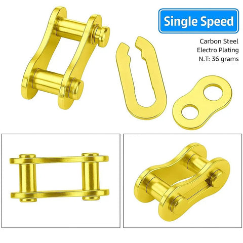 Dope Single Speed Bike Chain Master Link Connectors With Quick Release Design For Sweet MTB And Road Rig Upgrades 1/2x1/8 Inch Five Pack Set Crafted From Heavy Duty Alloy Steel For Gnarly Trails And City Commutes Daily, featuring durable carbon steel master links.