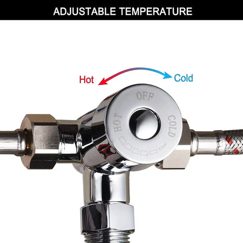 Temperature control for Electric Automatic Touchless Bathroom Sink Faucet With Hot And Cold Mixer, chrome finish shown.