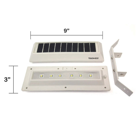 Dimensions of Solar Dual Sided LED Post Light For Real Estate Signs And Business Yards, includes adjustable bracket.