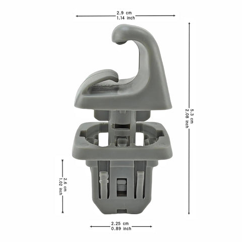 Front view of Two Pack Sun Visor Bracket Clips Holder For Toyota Camry Corolla Highlander RAV4 And More OE Grade Durable Sun Visor Retainer in Gray