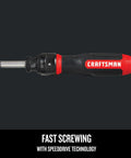 Side view of SpeedDrive Ratcheting Screwdriver That Drives Screws 2X Faster With In Handle Bit Storage, black and red handle