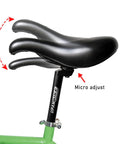 Extra Long 45cm Bike Seatpost With Micro Adjust Clamp For 27.2mm Frame showing adjustable saddle tilt and clamp.