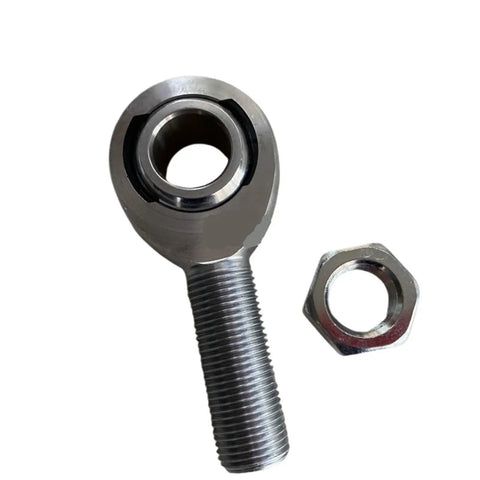 Rock Solid Steel Left Hand Thread Male Rod Ends M16 X 2.0 with nut, precision heim joint for steering link upgrades.